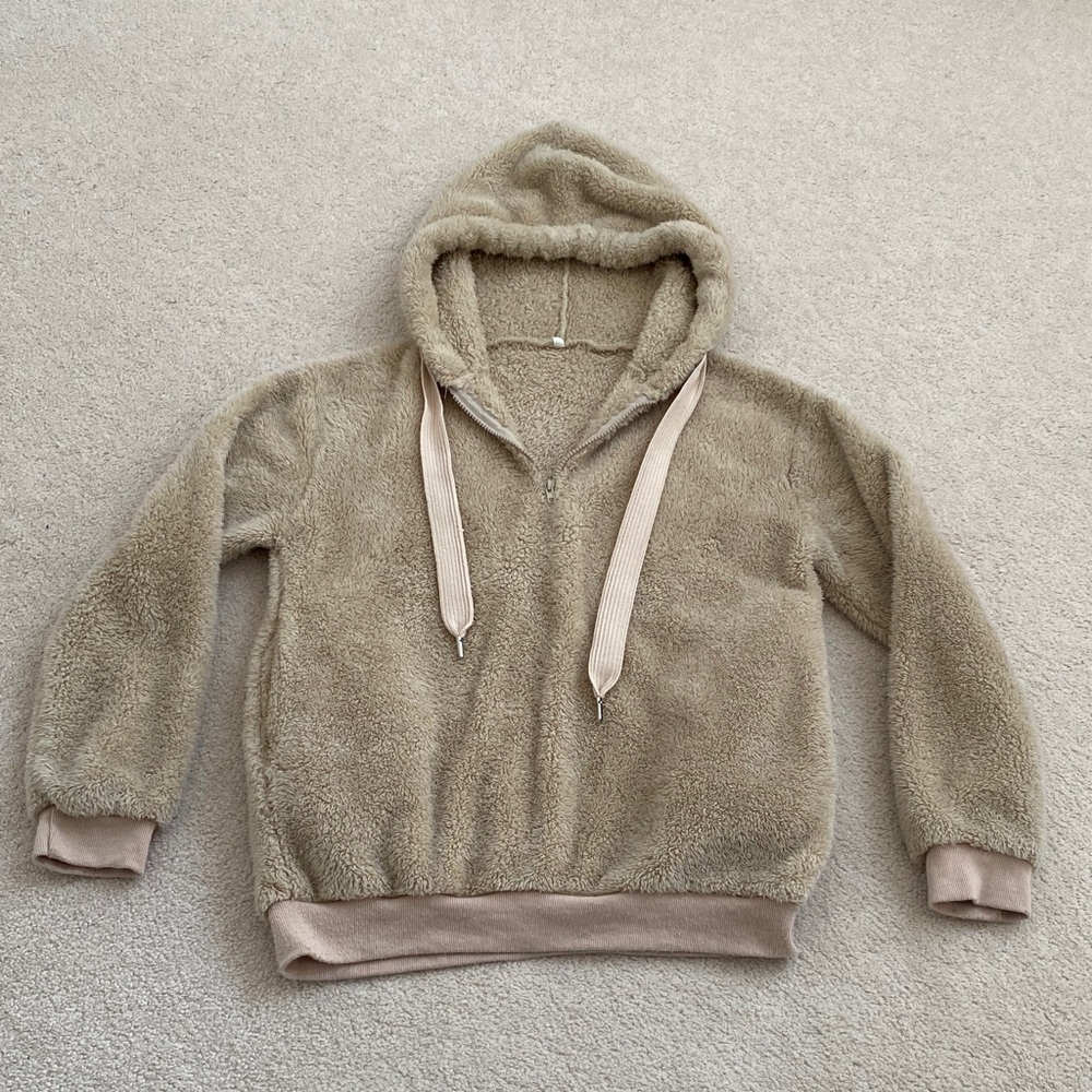 Cozy Tan Hooded Sweater
